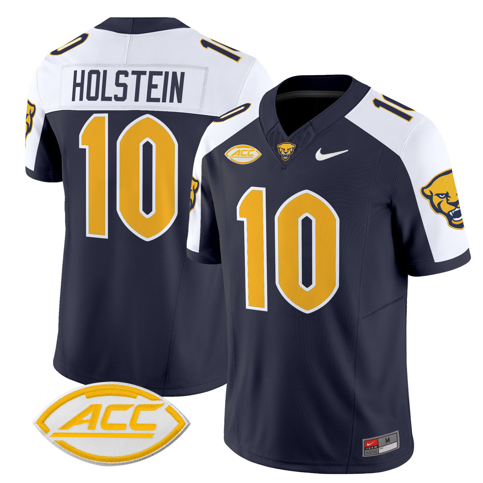 Men Pittsburgh Panthers #10 Holstein Black Nike 2024 Vapor Limited NCAA Jersey->ncaa teams->NCAA Jersey